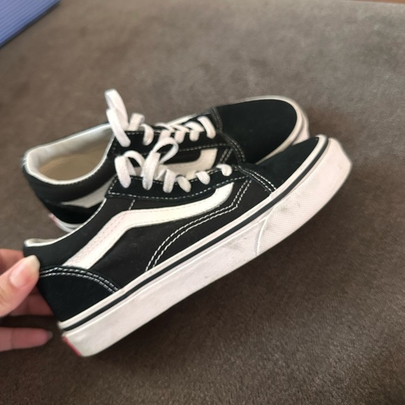 Girls vans size 1 US. Black and white. Worn once. - Picture 2 of 10